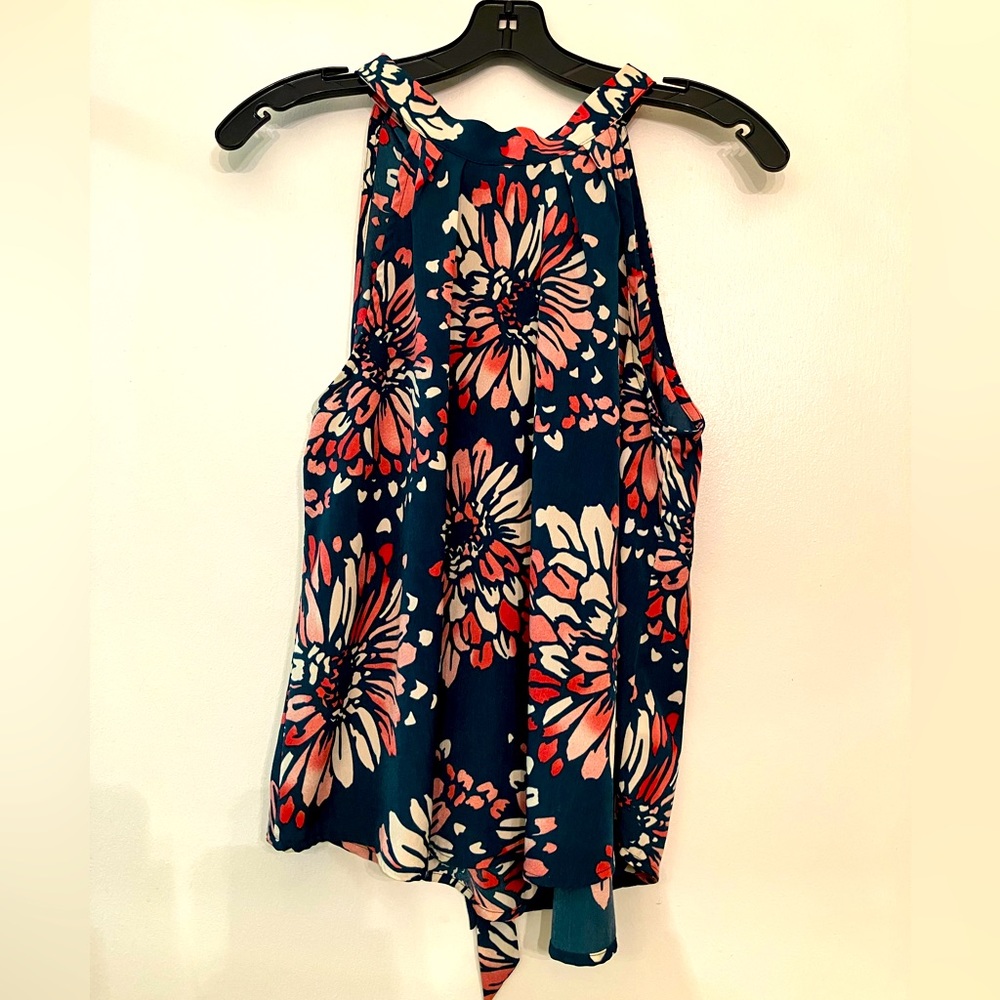 Fun 2 Fun Green & Pink Floral Blouse Size S